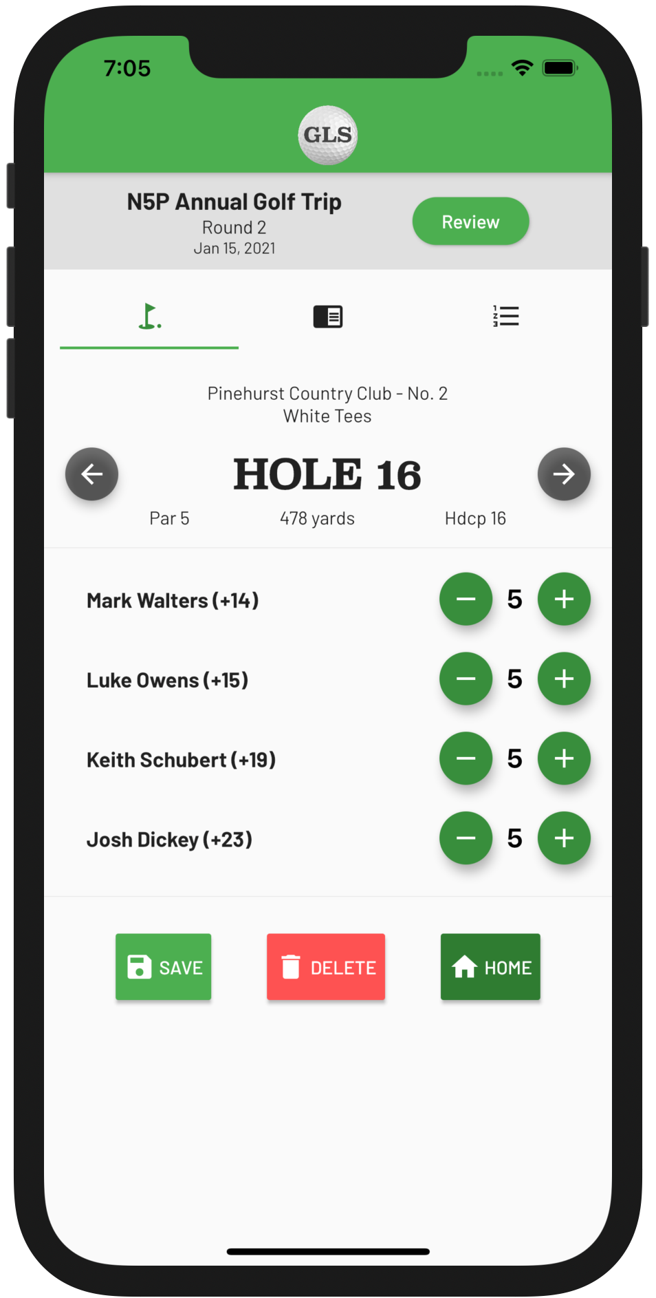 GolfLeagueSite Live Scoring App